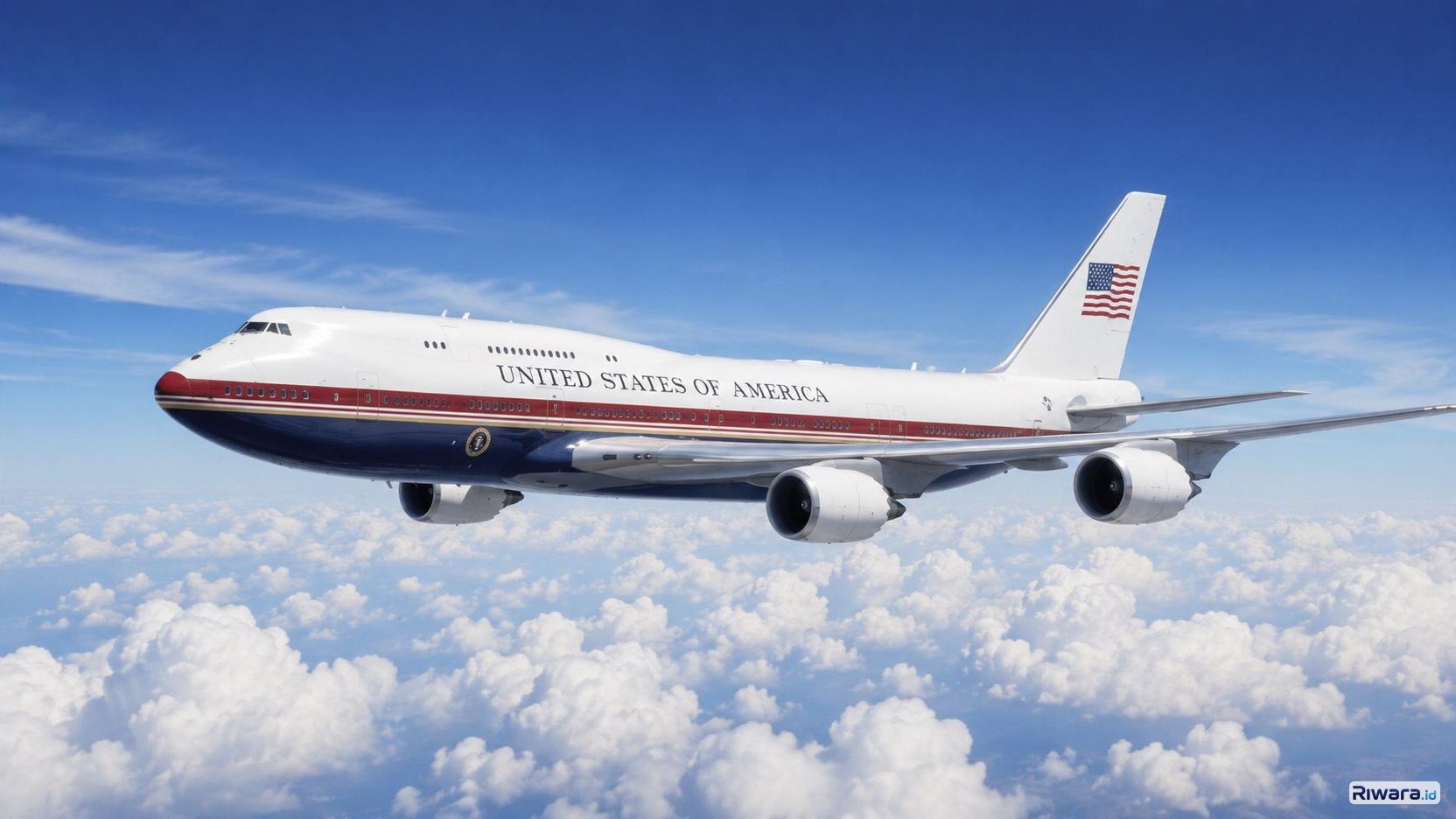 Ilustrasi pesawat Air Force One Bridge dibuat dengan bantuan ChatGPT AI